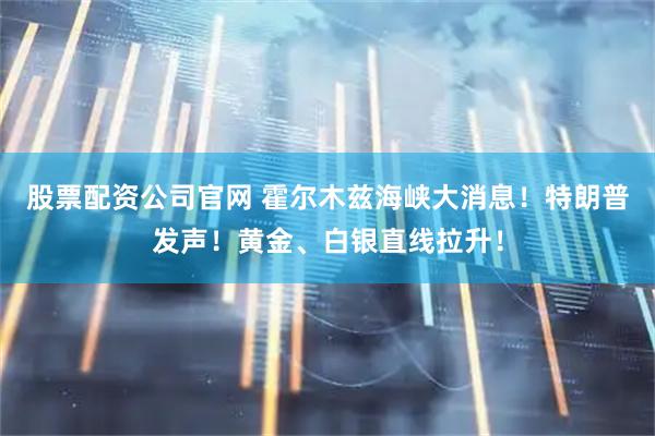 股票配资公司官网 霍尔木兹海峡大消息！特朗普发声！黄金、白银直线拉升！